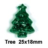 CHRISTMAS TREE BEAD - Transparent Green Glitter