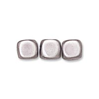 Czech Glass Pearl - 5 mm Cube - Silver (eaches)