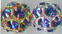 Czech Lead Crystal - Rhinestone Balls - gold-plated casing - 8 mm diameter - (Dark) Sapphire (eaches