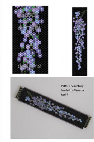 Kit 710 - Susan Arrighi Designs - Wisteria on Black Bracelet Kit