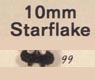 10 mm Acrylic Starflake Bead - Colour 99 (Black Opaque)