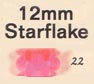 12 mm Acrylic Starflake Bead - Colour 22 (Hot Pink)