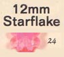 12 mm Acrylic Starflake Bead - Colour 24 (Light Pink)