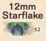 12 mm Acrylic Starflake Bead - Colour 52 (Teal)