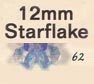 12 mm Acrylic Starflake Bead - Colour 62 (Light Sapphire)