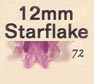 12 mm Acrylic Starflake Bead - Colour 72 (Light Amethyst)