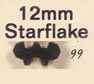 12 mm Acrylic Starflake Bead - Colour 99 (Black Opaque)