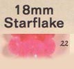 18 mm Acrylic Starflake Bead - Colour 22 (Hot Pink)