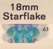 18 mm Acrylic Starflake Bead - Colour 63 (Turquoise)