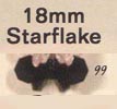 18 mm Acrylic Starflake Bead - Colour 99 (Black Opaque)