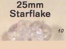 25 mm Acrylic Starflake Bead - Colour 10 (Crystal)
