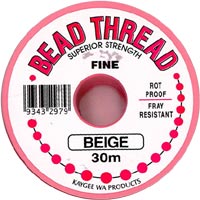 Beading Thread - Beige (Cream) - Fine (30 m spool)