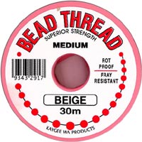 Beading Thread - Beige (Cream) - Medium (30 m spool)