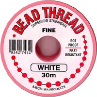 Beading Thread - White - Fine (30 m spool) – Katie's Treasures