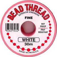 Beading Thread - White - Fine (30 m spool)