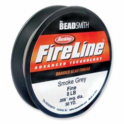Fireline Braided Beading Thread - 8 lb - 0.009" - Smoke (Grey) (45 m spool)