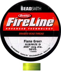 Fireline Braided Beading Thread - Size D - 6 lb - 0.008" - Green (45 m spool)