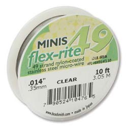 Flexrite - 49-strand Clear (coated Stainless Steel wire) - 0.014" - 0.35 mm - 9.2 m reel