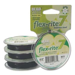 Flexrite - 7-strand Black (coated Stainless Steel wire) - 0.014" - 0.35 mm - 9.2 m reel
