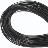 Leather Cord (Round) - Black - 2 mm diameter - 50 metre Skein