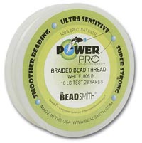 Beading Thread - Power Pro Braided Monofilament Cord - White - 10 lb - 0.006 " - 25 m spool