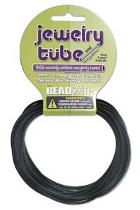 Hollow Rubber Tubing - Black - 2.0 mm diameter - per 4.5 m roll