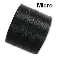 S-Lon Micro Bead Cord - Black -approx. 0.12 mm thickness - 287 yd / 260 m SPOOL
