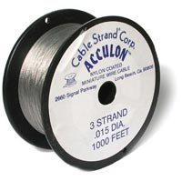 Tiger Tail (Nylon Coated Beading Wire) - 3-strand nickel-colour - 0.015" - 300 m reel