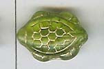 Czech Pressed Glass - Tortoise - 20 x 12 mm - Peridot with Gold Inlay (eaches)
